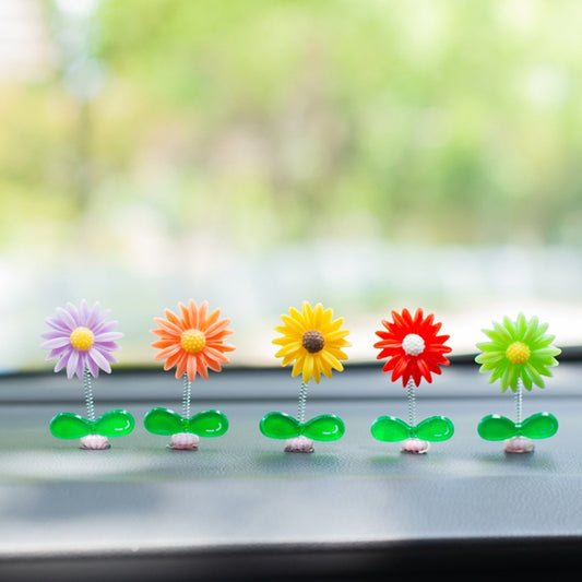 Cute Small Daisy Car Ornament Car Dashboard Shaking Decoration(Pink) by buy2fix