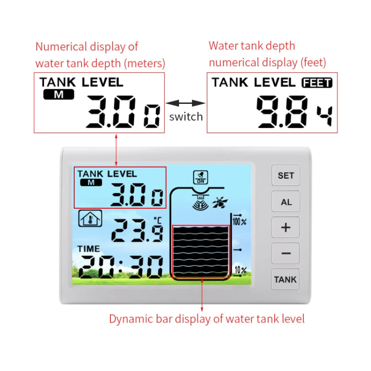 Underground Open Measurement Ultrasonic Liquid Level Meter(TS-FT001) - Water Leakage Alarm by buy2fix | Online Shopping UK | buy2fix