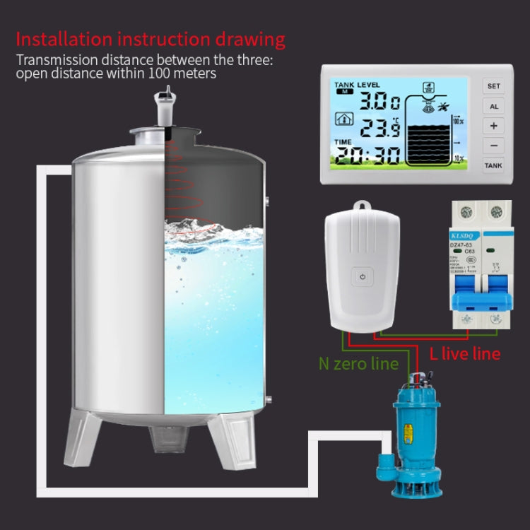 Underground Open Measurement Ultrasonic Liquid Level Meter(TS-FT001) - Water Leakage Alarm by buy2fix | Online Shopping UK | buy2fix