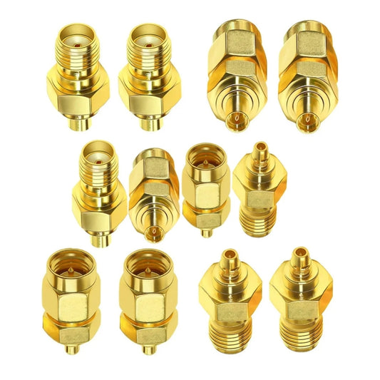 SAM Female To MMCX Male Coaxial Adapter Kit Brass Coaxial Connector RF Antenna Adapter by buy2fix