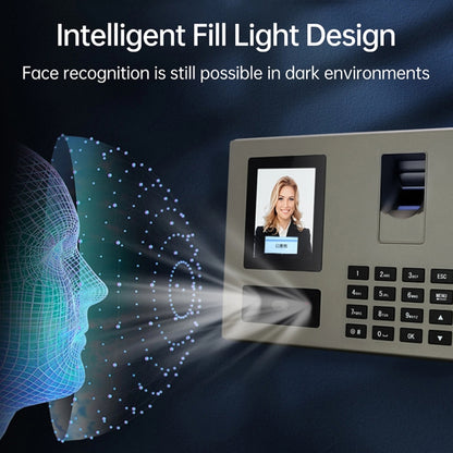 FA03 Intelligent Voice Prompt Face Recognition Fingerprint Attendance Machine(English with EU Plug) by buy2fix