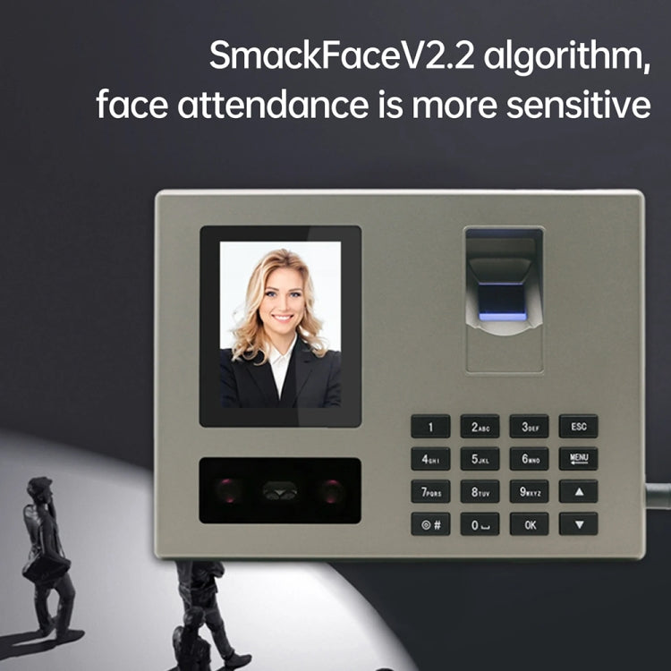 FA03 Intelligent Voice Prompt Face Recognition Fingerprint Attendance Machine(English with EU Plug) by buy2fix