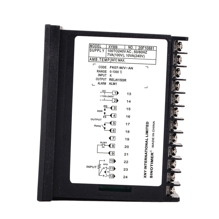 SINOTIMER XY509 Smart Temperature Control Instrument Short Case PID Heating Relay SSR Solid State Output - Thermostat & Thermometer by SINOTIMER | Online Shopping UK | buy2fix