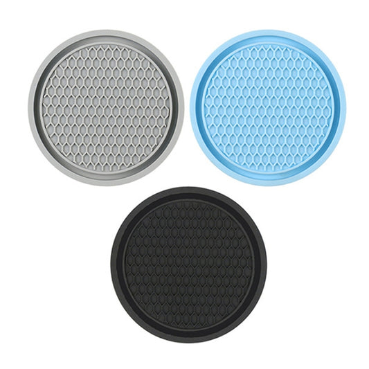 3pcs 7cm Car Diamond-free Water Coaster Interior Anti-slip Mat(Black) by buy2fix