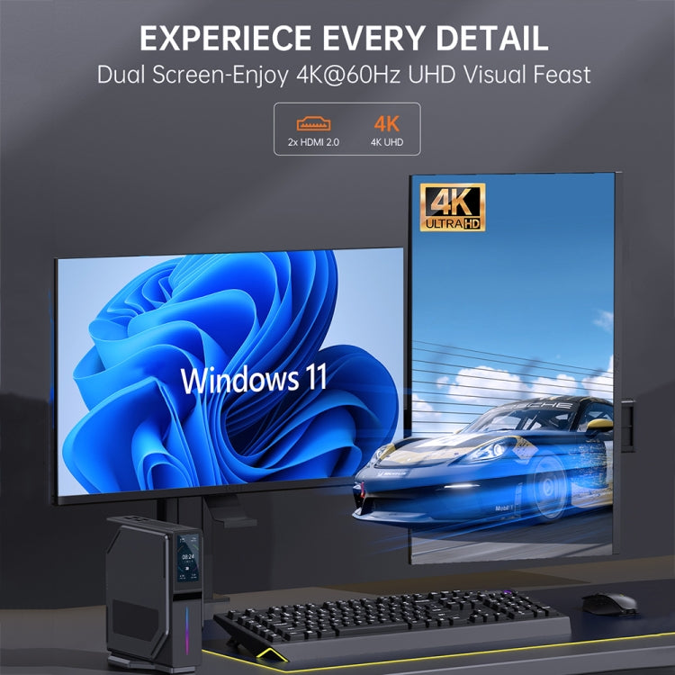 S1 Intel Alder Lake N150 WIFI 6+BT4.2 Office Home Mini PC Win11 DDR4 3200MHz, Spec: 16G+1TB UK Plug by buy2fix