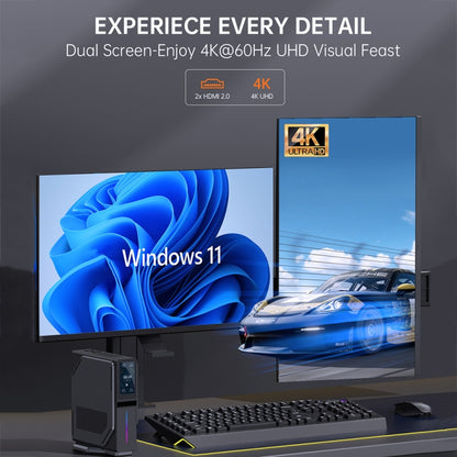 S1 Intel Alder Lake N150 WIFI 6+BT4.2 Office Home Mini PC Win11 DDR4 3200MHz, Spec: 8G+128G UK Plug by buy2fix