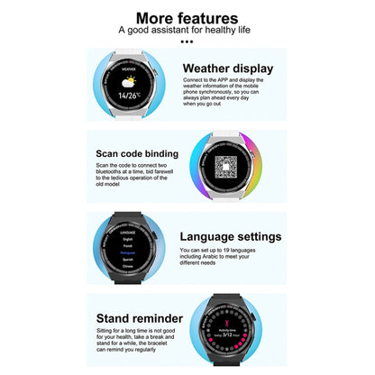 GT3Pro 1.28-Inch Health Monitoring Bluetooth Call Smart Watch With NFC, Color: Silver Three-bead Steel by buy2fix