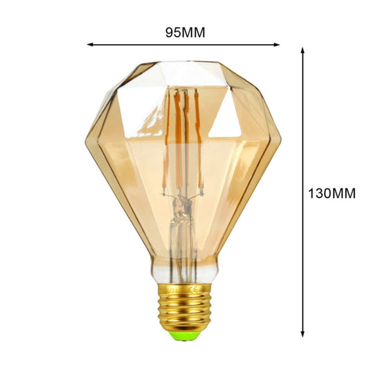 E27 Screw Port LED Vintage Light Shaped Decorative Illumination Bulb, Style: Flat Diamond Gold(220V 4W 2700K) by buy2fix