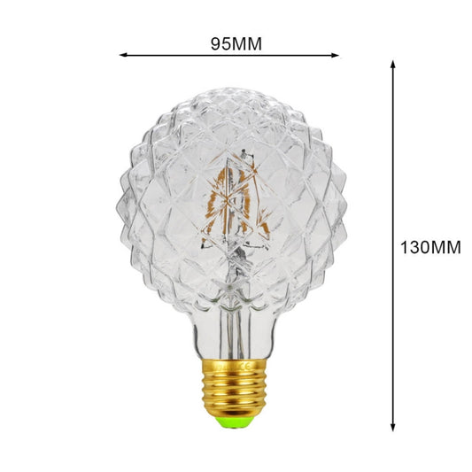 E27 Screw Port LED Vintage Light Shaped Decorative Illumination Bulb, Style: G95 Outer Pineapple Transparent(220V 4W 2700K) by buy2fix