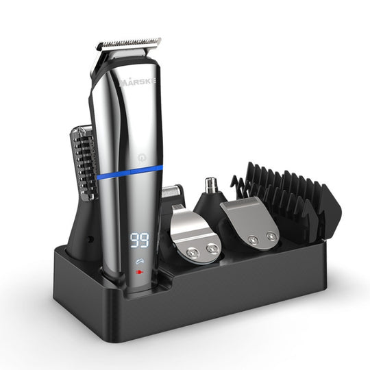 MARSKE 6 In 1 Hair Clipper Grooming Set Rechargeable Razor Carving Nose Hair Trimmer US Plug
