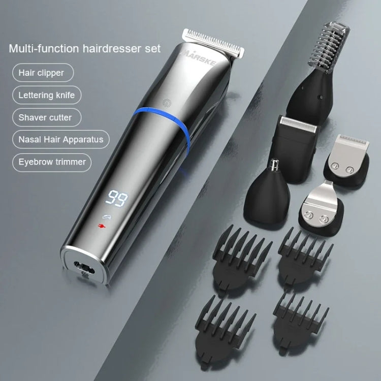 MARSKE 6 In 1 Hair Clipper Grooming Set Rechargeable Razor Carving Nose Hair Trimmer EU Plug - Electric Shavers by MARSKE | Online Shopping UK | buy2fix