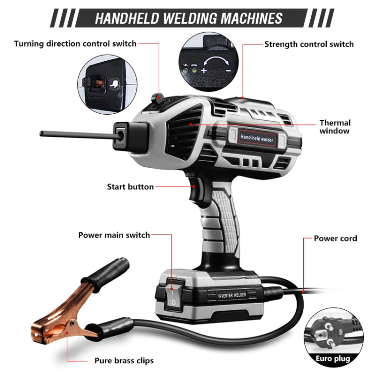 Handheld Welding Machine Home Small Portable Inverter Welder(Gray US Plug 110V) - Electric Soldering Iron by buy2fix | Online Shopping UK | buy2fix