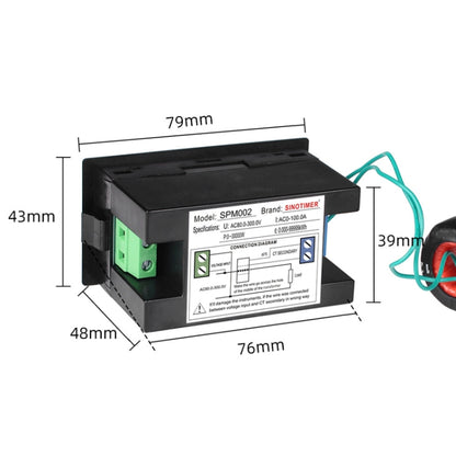 SINOTIMER SPM002 Liquid Crystals AC Digital Voltage And Current Meter Power Monitor, Specification: AC80-300V 100A - Current & Voltage Tester by SINOTIMER | Online Shopping UK | buy2fix