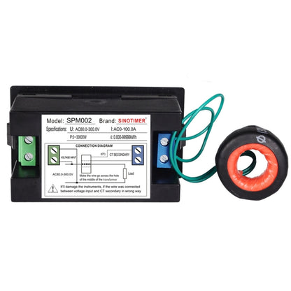 SINOTIMER SPM002 Liquid Crystals AC Digital Voltage And Current Meter Power Monitor, Specification: AC80-300V 100A - Current & Voltage Tester by SINOTIMER | Online Shopping UK | buy2fix