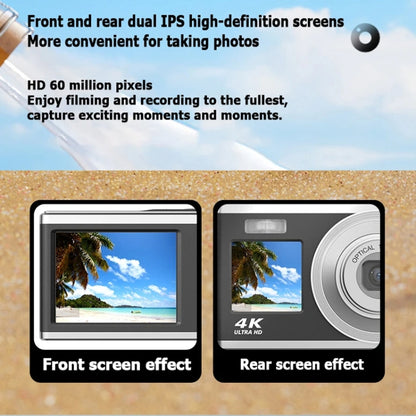 4K HD Optical Zoom Digital Camera 60MP Dual Screen Selfie Camera, No Memory(White) - Video Cameras by buy2fix | Online Shopping UK | buy2fix