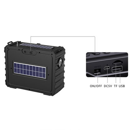 DV-690 Dual LED Light Solar Wireless Bluetooth Speaker Outdoor Camping FM Radio(Black) - Radio Player by buy2fix | Online Shopping UK | buy2fix