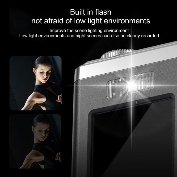 4K HD Optical Dual Lens Digital Camera 50MP Dual Screen Selfie Camera, No Memory(White) by buy2fix