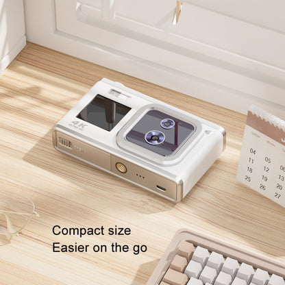 4K HD Optical Dual Lens Digital Camera 50MP Dual Screen Selfie Camera, No Memory(White) by buy2fix