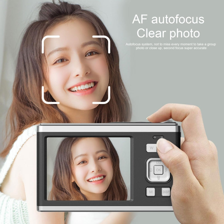4K HD Optical Dual Lens Digital Camera 50MP Dual Screen Selfie Camera, No Memory(White) by buy2fix