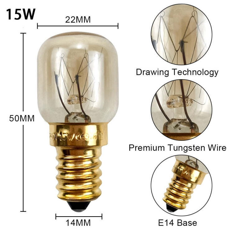 E14 Salt Crystal Lamps High Temperature Resistant Oven Light Bulb, Power: 15W Brass Lamp Head(2700K Warm White) - LED Blubs & Tubes by buy2fix | Online Shopping UK | buy2fix