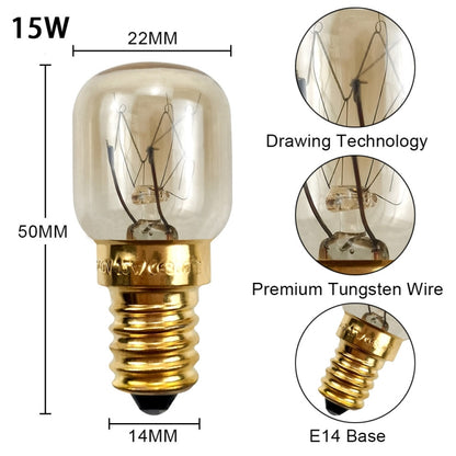 E14 Salt Crystal Lamps High Temperature Resistant Oven Light Bulb, Power: 15W Brass Lamp Head(2700K Warm White) - LED Blubs & Tubes by buy2fix | Online Shopping UK | buy2fix