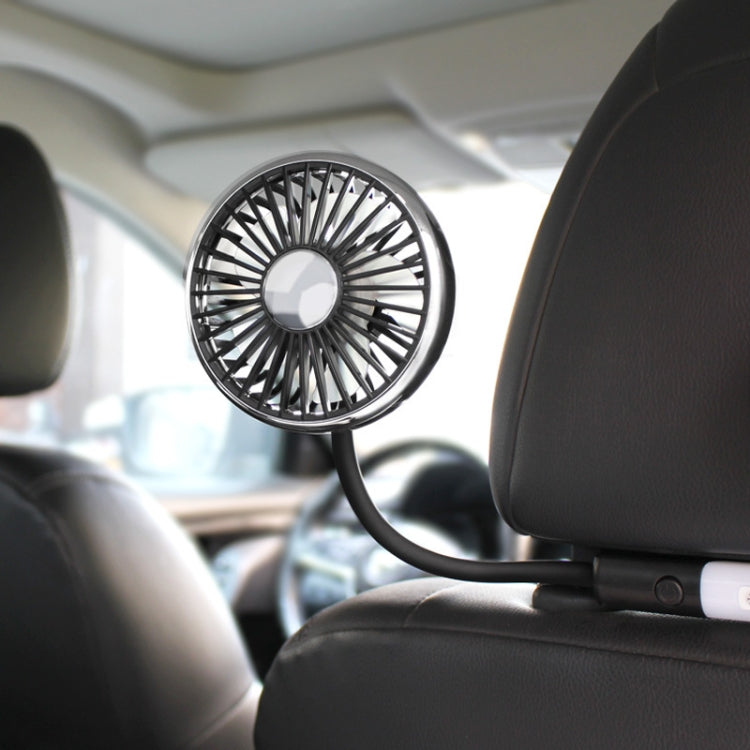 Car Double-head Hose Seat Fan with Light(Black) - Heating & Fans by buy2fix | Online Shopping UK | buy2fix