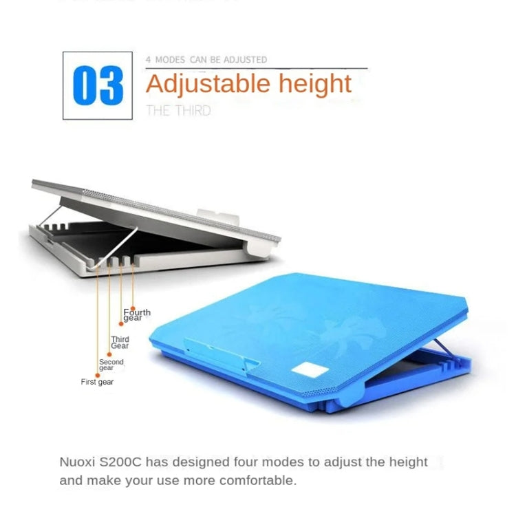 NUOXI S200C Laptop Silent Radiator Multi-level Adjustable Metal Bracket Base(Blue) - Cooling Pads by NUOXI | Online Shopping UK | buy2fix