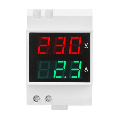 SINOTIMER SDM003-T 3 Digits DIN Rail Single-Phase AC Household Dual Display Voltage And Current Meter - Current & Voltage Tester by SINOTIMER | Online Shopping UK | buy2fix