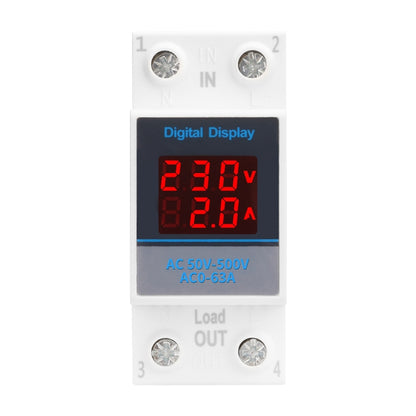 SINOTIMER SDM002 Household DIN Rail Single-Phase AC Dual Display Voltage And Current Meter(100A External Intestinal Sensor) - Current & Voltage Tester by SINOTIMER | Online Shopping UK | buy2fix