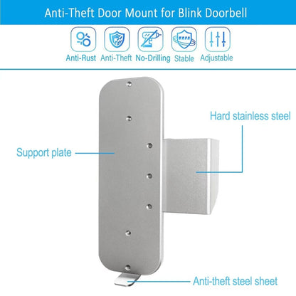 For Blink Doorbell Bracket No-Drilling Easy Installation Mount(Black) by buy2fix
