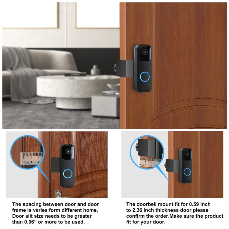 For Blink Doorbell Bracket No-Drilling Easy Installation Mount(Black) by buy2fix