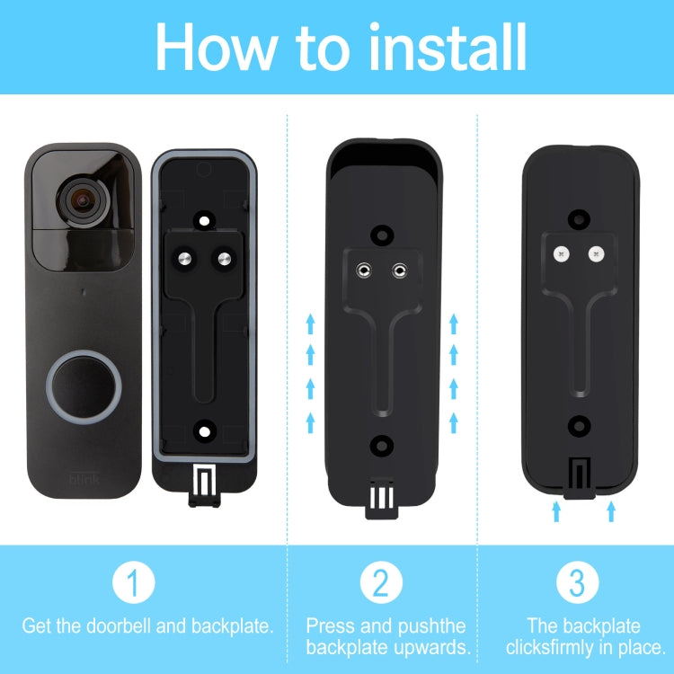 For Blink Doorbell Backplate Replacement Part(Black) by buy2fix
