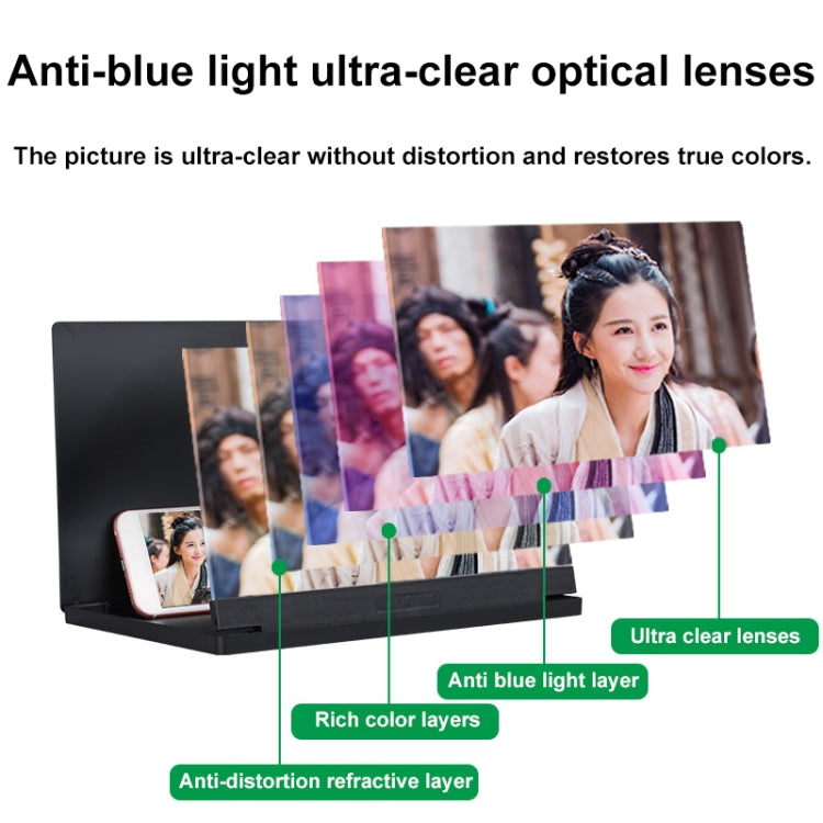Portable Folding Phone Screen Amplifier HD Anti-Blue Light Magnifying Glass, Size: 10 inch(Blue) - Screen Magnifier by buy2fix | Online Shopping UK | buy2fix