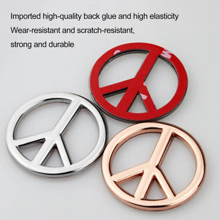Car Anti-War Peace Sign Three-Dimensional Metal Stickers, Color: Silver - 3D Metal Sticker by buy2fix | Online Shopping UK | buy2fix