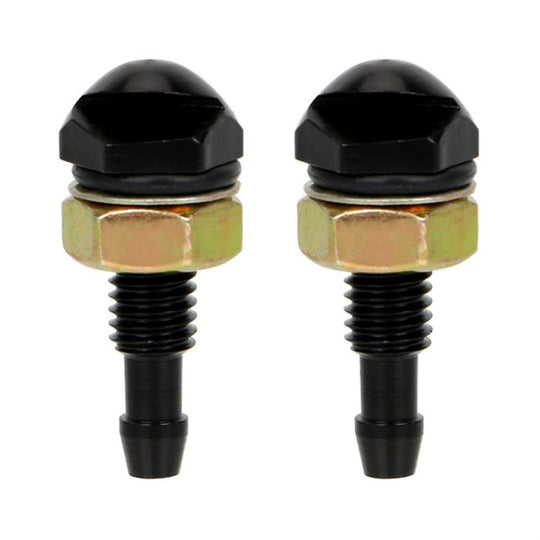 2pcs /Set Automotive Glass Washer Sprayer Aluminum Cap Nozzle(Black)