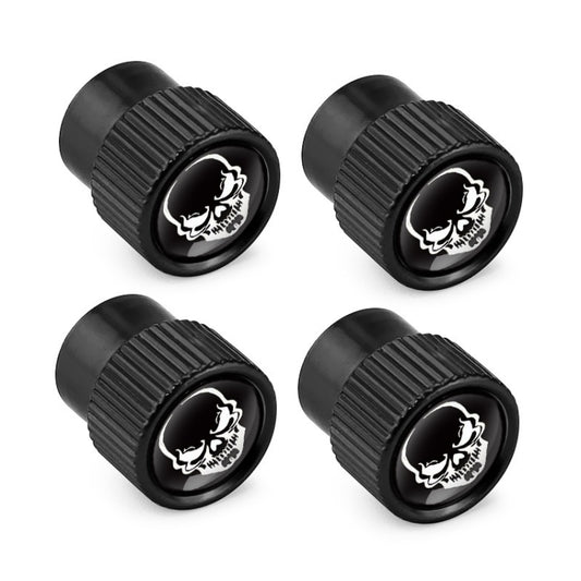 4pcs /Set Skeleton Car Tire Universal Aluminum Valve Cap(Black) by buy2fix