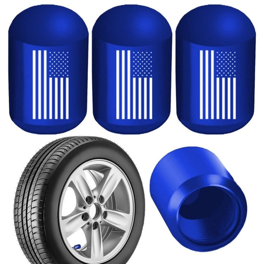 4pcs /Set Car Tire Capsule Aluminum Alloy Screw Dustproof Valves(Blue)
