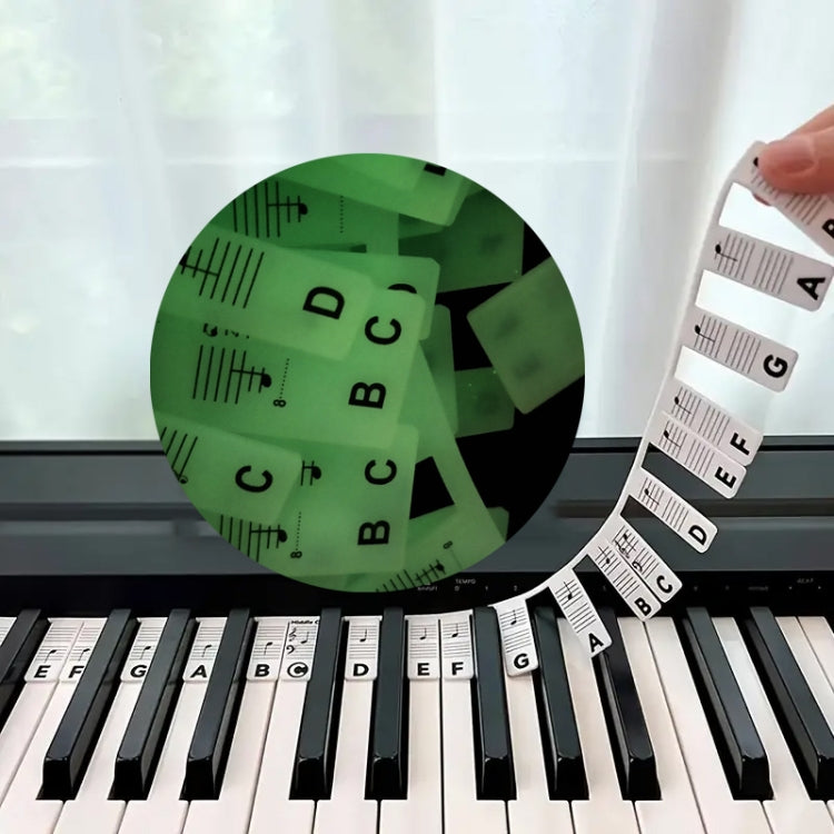 Luminous Silicone Piano Notes Guide Removable Piano Keyboard, Spec: 88 Keys Black Text - Keyboard Accessories by buy2fix | Online Shopping UK | buy2fix