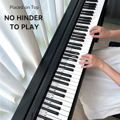 Luminous Silicone Piano Notes Guide Removable Piano Keyboard, Spec: 88 Keys Black Text - Keyboard Accessories by buy2fix | Online Shopping UK | buy2fix