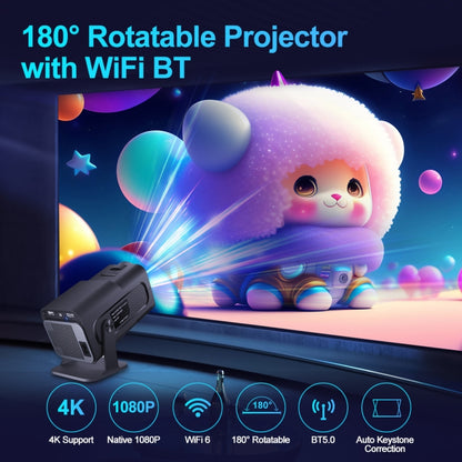 HY320 1080P 390ANSI 4K Android 11 Projector With Wifi 6 Bluetooth 5.0 Support Miracast / Airplay / DLNA EU Plug - LED Projector by buy2fix | Online Shopping UK | buy2fix