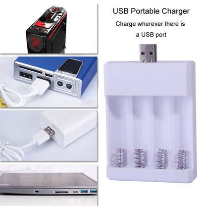 Fast USB 4 Slot Battery Charger AA/AAA Rechargeable Battery Universal Four Slot Charging Box, Model: With Cable - Charger & Converter by buy2fix | Online Shopping UK | buy2fix