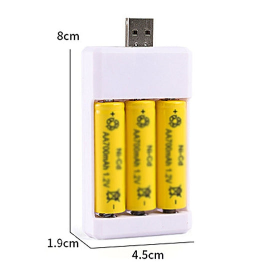 USB 3-Slot Battery Charger Universal Charger For Toys With AA / AAA Rechargeable Batteries by buy2fix