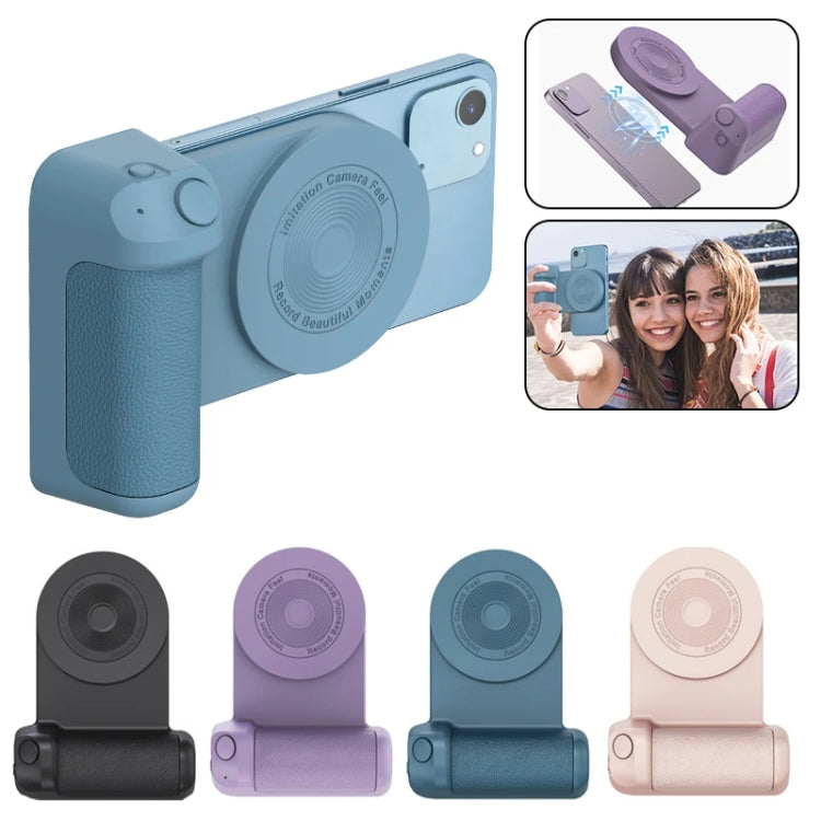 Camera Shape Bluetooth Magnetic Rotating Photo Handle Desktop Stand, Color: Dark Blue Upgraded Model - Phone Remote Control by buy2fix | Online Shopping UK | buy2fix