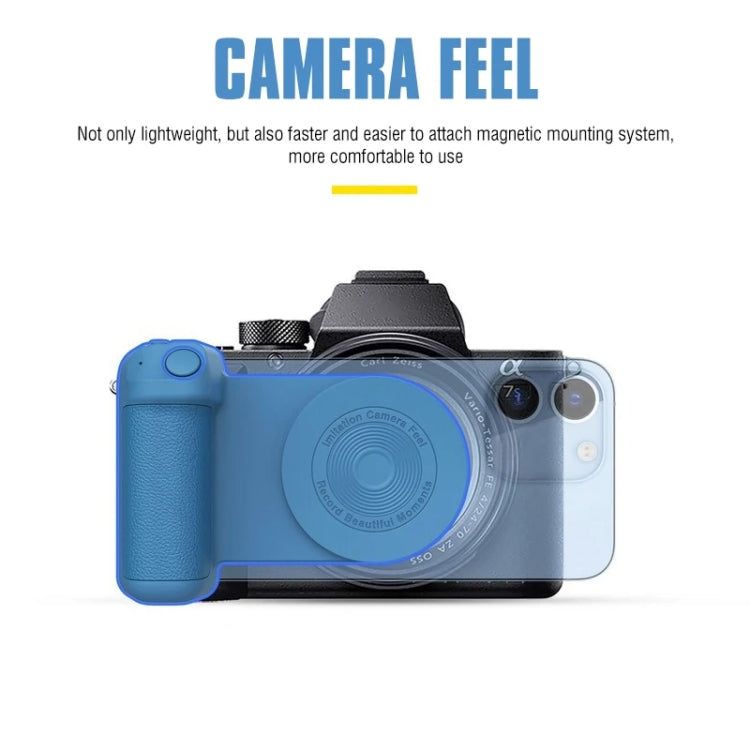 Camera Shape Bluetooth Magnetic Rotating Photo Handle Desktop Stand, Color: Dark Blue Upgraded Model - Phone Remote Control by buy2fix | Online Shopping UK | buy2fix