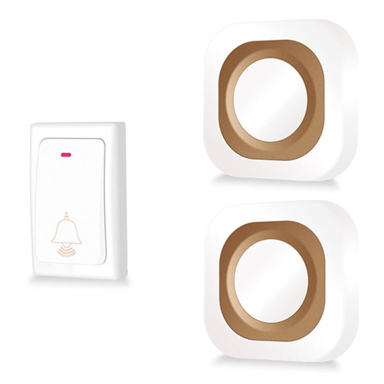 Flash Wireless Home Doorbell Self-Generated Smart Remote Control Doorbell Without Batteries, Specification: 1 For 2 White(UK Plug) by buy2fix