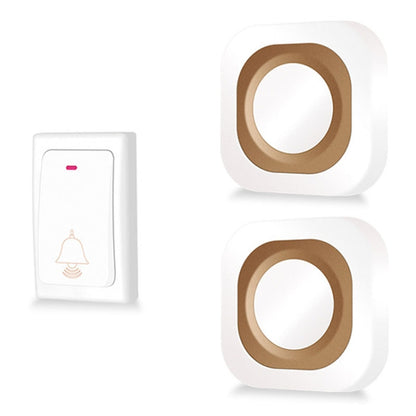 Flash Wireless Home Doorbell Self-Generated Smart Remote Control Doorbell Without Batteries, Specification: 1 For 2 White(UK Plug) by buy2fix