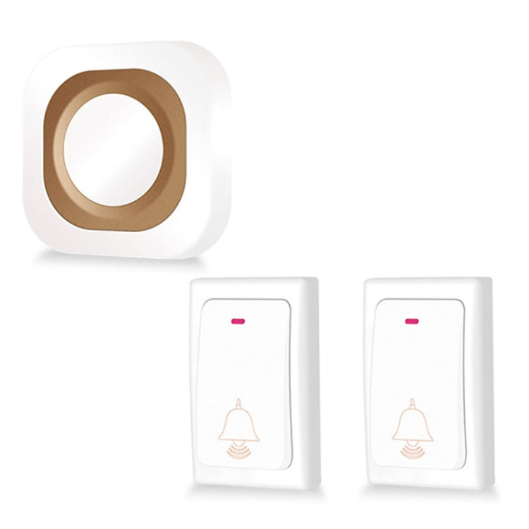 Flash Wireless Home Doorbell Self-Generated Smart Remote Control Doorbell Without Batteries, Specification: 2 For 1 White(US Plug) by buy2fix