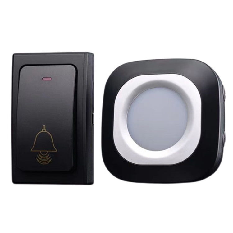 Flash Wireless Home Doorbell Self-Generated Smart Remote Control Doorbell Without Batteries, Specification: 1 For 1 Black(EU Plug) by buy2fix