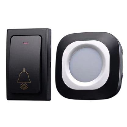 Flash Wireless Home Doorbell Self-Generated Smart Remote Control Doorbell Without Batteries, Specification: 1 For 1 Black(UK Plug) by buy2fix