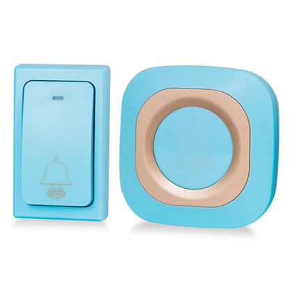 Flash Wireless Home Doorbell Self-Generated Smart Remote Control Doorbell Without Batteries, Specification: 1 For 1 Blue(UK Plug) by buy2fix